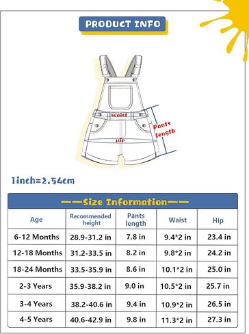 KIDSCOOL SPACE Baby Girl Boy Jean Overalls,Toddler Summer Denim Shortall in Saudi Arabia