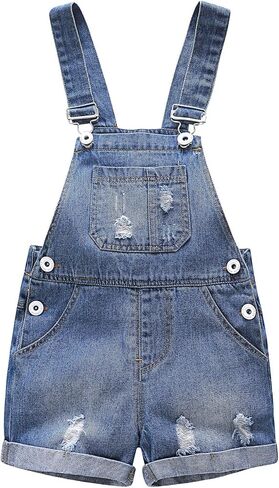 KIDSCOOL SPACE Baby Girl Boy Jean Overalls,Toddler Summer Denim Shortall in Saudi Arabia