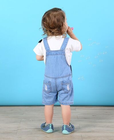 KIDSCOOL SPACE Baby Girl Boy Jean Overalls,Toddler Summer Denim Shortall in Saudi Arabia