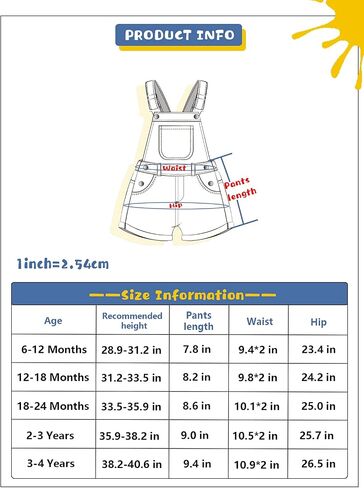 KIDSCOOL Toddler Denim Shorts Overalls Unisex Infant Baby Jean Shortalls | Toddler boys girls denim shortalls, unisex infant baby jean shorts overalls, summer washed bib dungarees, size 6m to 5t in Saudi Arabia