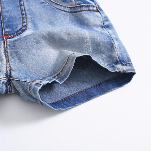 KIDSCOOL Toddler Denim Shorts Overalls Unisex Infant Baby Jean Shortalls | Toddler boys girls denim shortalls, unisex infant baby jean shorts overalls, summer washed bib dungarees, size 6m to 5t in Saudi Arabia