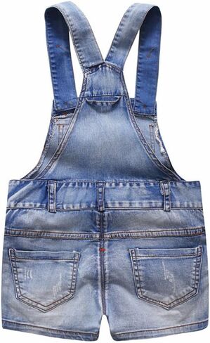 KIDSCOOL Toddler Denim Shorts Overalls Unisex Infant Baby Jean Shortalls | Toddler boys girls denim shortalls, unisex infant baby jean shorts overalls, summer washed bib dungarees, size 6m to 5t in Saudi Arabia