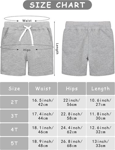 Resinta 4 Pack Toddler Boy Shorts Boys Cotton Shorts Soft Casual Elastic Waist with Pockets Drawstring Kids Summer Clothes in Saudi Arabia