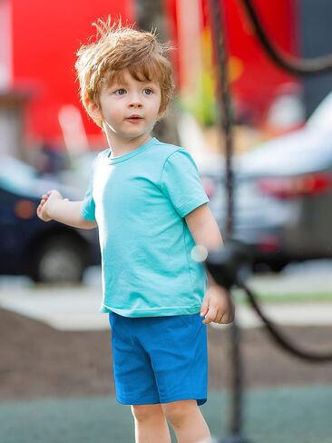 Resinta 4 Pack Toddler Boy Shorts Boys Cotton Shorts Soft Casual Elastic Waist with Pockets Drawstring Kids Summer Clothes in Saudi Arabia