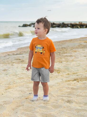 Resinta 4 Pack Toddler Boy Shorts Boys Cotton Shorts Soft Casual Elastic Waist with Pockets Drawstring Kids Summer Clothes in Saudi Arabia