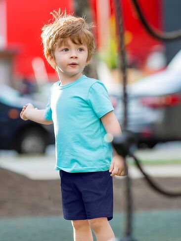 Resinta 4 Pack Toddler Boy Shorts Boys Cotton Shorts Soft Casual Elastic Waist with Pockets Drawstring Kids Summer Clothes in Saudi Arabia