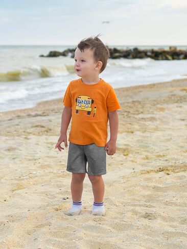 Resinta 4 Pack Toddler Boy Shorts Boys Cotton Shorts Soft Casual Elastic Waist with Pockets Drawstring Kids Summer Clothes in Saudi Arabia