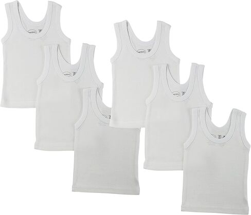 Baby Sleeveless Pack of 6 Tank Tops 100% Cotton Shirts, Short Sleeve Tees 0-24 Months Boys, Girls, Unisex in Kuwait