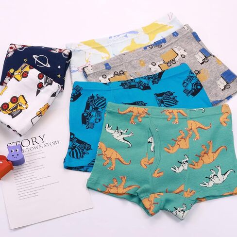Finihen Boys Boxer Briefs Baby Soft Cotton Toddler Dinosaur Underwear Children Truck Panties in Kuwait