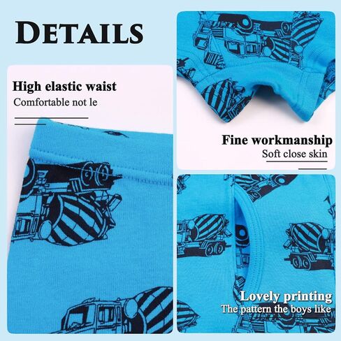 Finihen Boys Boxer Briefs Baby Soft Cotton Toddler Dinosaur Underwear Children Truck Panties in Kuwait