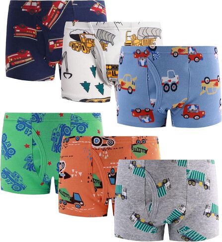 Finihen Boys Boxer Briefs Baby Soft Cotton Toddler Dinosaur Underwear Children Truck Panties in Kuwait