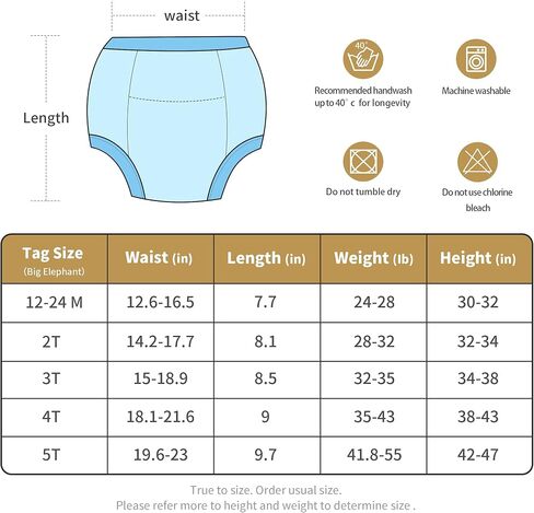 BIG ELEPHANT Toddler Potty Training Underwear, 100% Cotton for Boys & Girls | Multi-Layer Absorbent Liner for Small Accidents, Wetness Awareness, Easy Pull-On Fit, Washable for Daytime Potty Training in Saudi Arabia