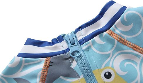 Baby Boys Kids Swimsuit One Piece Toddlers Zipper Bathing Suit Swimwear with Hat in Saudi Arabia