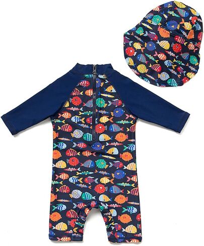 Baby Boy Swimsuit Rash Guard Shirts Toddler Boy Swimwear Full Zipper UPF 50+ Sun Protection Infant One Piece Bathing Suit in Saudi Arabia