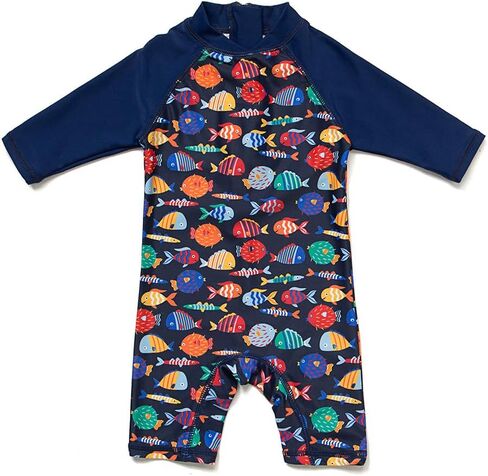 Baby Boy Swimsuit Rash Guard Shirts Toddler Boy Swimwear Full Zipper UPF 50+ Sun Protection Infant One Piece Bathing Suit in Saudi Arabia