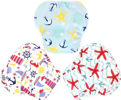 Langsprit 3 Pack Swim Diaper for Baby & Toddle,Reuseable Washable Diaper Swim for Swimming Lesson & Baby Shower Gifts in Saudi Arabia