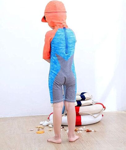 Baby Toddler Boys Swimsuit One Piece Zipper Bathing Suit Shark Sun Protection Rash Guard Swimwear Surfing Suit in Kuwait