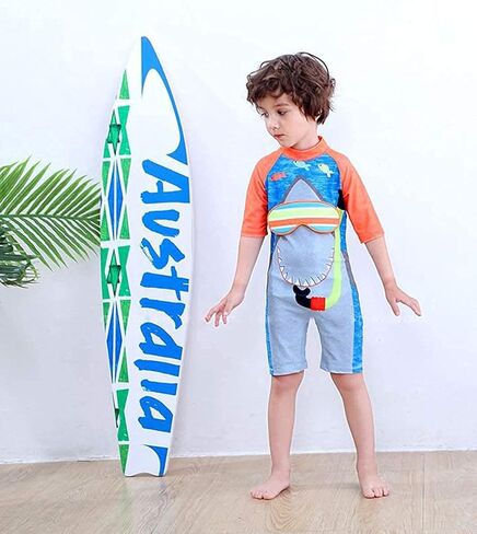 Baby Toddler Boys Swimsuit One Piece Zipper Bathing Suit Shark Sun Protection Rash Guard Swimwear Surfing Suit in Kuwait