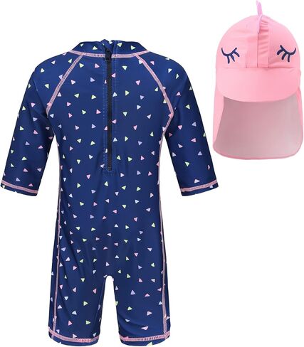 Baby Toddler One-Piece Swimsuit Rashguard Swimwear Zipper Bathing Suit Infant Sunsuit UPF50+ Sun Protection with Hat in Saudi Arabia