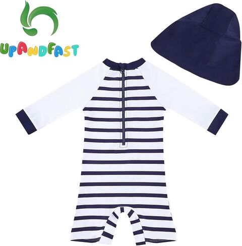 upandfast Baby Boys/Girls Zipper Swimwear with Snap Bottom UPF 50+ Sun Protection Toddler One Piece Swimsuit in Saudi Arabia