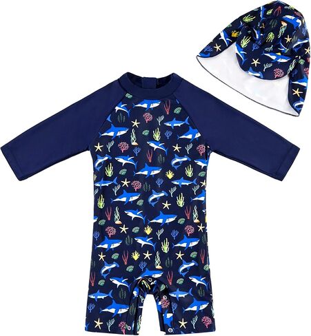 upandfast Baby Boys/Girls Zipper Swimwear with Snap Bottom UPF 50+ Sun Protection Toddler One Piece Swimsuit in Saudi Arabia