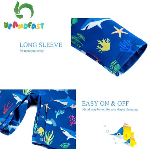 upandfast Baby Boys/Girls Zipper Swimwear with Snap Bottom UPF 50+ Sun Protection Toddler One Piece Swimsuit in Kuwait