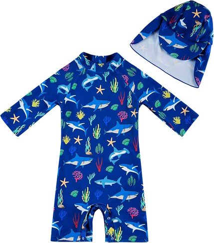 upandfast Baby Boys/Girls Zipper Swimwear with Snap Bottom UPF 50+ Sun Protection Toddler One Piece Swimsuit in Kuwait