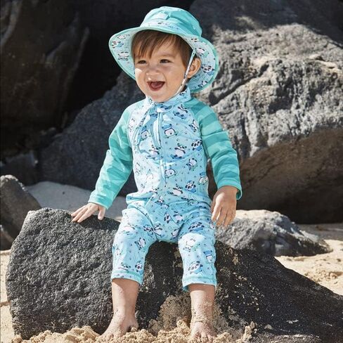 UV SKINZ Baby Boy Swimsuit - One Piece, Full Body Sunsuit with UPF 50+ | Rash Guard, 4 Way Stretch, Swim Knit Sun Fabric, Quick Drying, Full Front Zipper, Front Pockets, Full Neck Coverage in Saudi Arabia