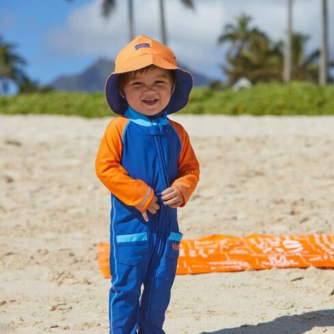 UV SKINZ Baby Boy Swimsuit - One Piece, Full Body Sunsuit with UPF 50+ | Rash Guard, 4 Way Stretch, Swim Knit Sun Fabric, Quick Drying, Full Front Zipper, Front Pockets, Full Neck Coverage in Kuwait
