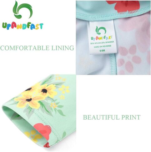 upandfast Baby/Toddler Swimsuit UPF 50+ Sun Protection One Piece Zipper Bathing Suit with Sun Hat Infant Beach Swimwear in Saudi Arabia