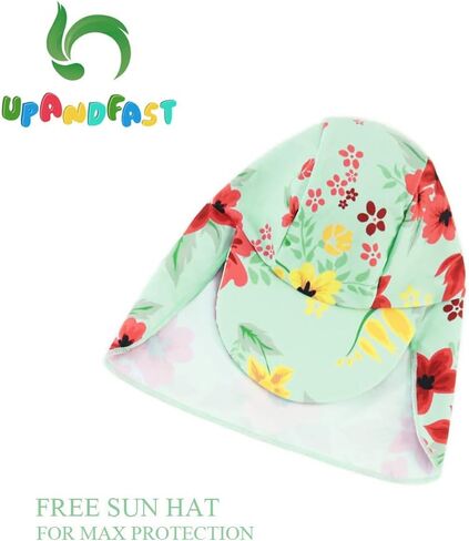 upandfast Baby/Toddler Swimsuit UPF 50+ Sun Protection One Piece Zipper Bathing Suit with Sun Hat Infant Beach Swimwear in Saudi Arabia