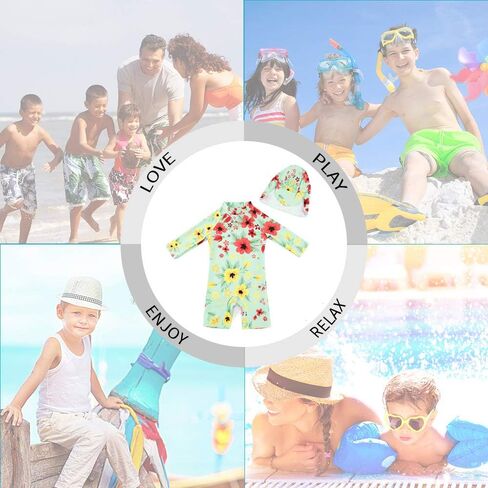 upandfast Baby/Toddler Swimsuit UPF 50+ Sun Protection One Piece Zipper Bathing Suit with Sun Hat Infant Beach Swimwear in Saudi Arabia