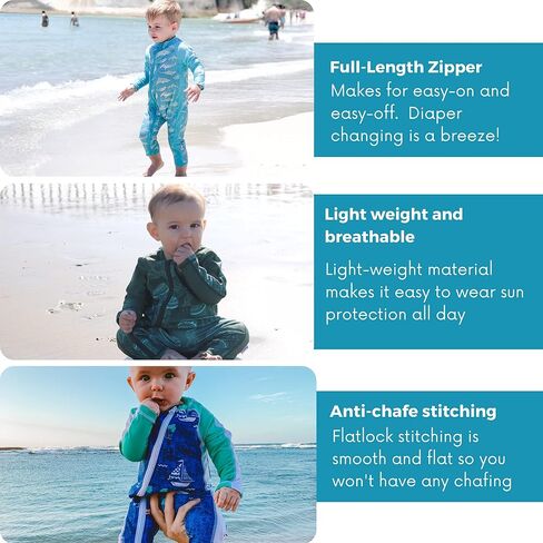 SwimZip Boys' Long-Sleeve UPF 50+ Swimsuit for Baby, Toddler, & Little Boys in Kuwait
