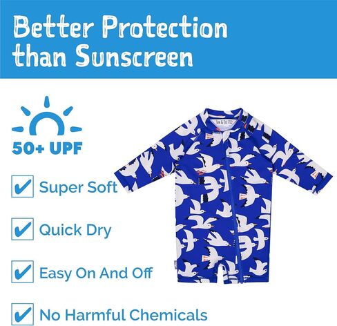 JAN & JUL Long Sleeve 1-pc UV Jumpsuit Rash Guard (Baby, Toddler) in Saudi Arabia
