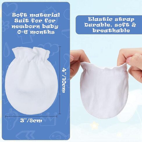 20 Pairs Newborn Baby Boys Girls Mittens 0-6 Months Infant Toddler Mittens No Scratch Solid Color Gloves in Saudi Arabia