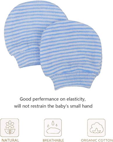 BQUBO Newborn Baby Caps Mittens for Baby Girls Set Hospital Hat Beanie Infant Hats with Bow Baby Scratch Mitten Gloves in Kuwait