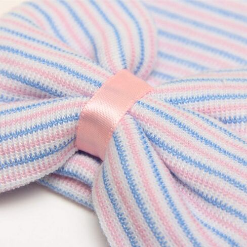BQUBO Newborn Baby Caps Mittens for Baby Girls Set Hospital Hat Beanie Infant Hats with Bow Baby Scratch Mitten Gloves in Kuwait