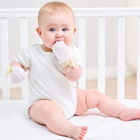 Chryvva Pack of 6 Baby Mesh Gloves Cotton No Scratch Mittens for Unisex (3Colors/6-12Months) in Saudi Arabia