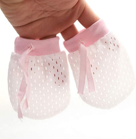 Chryvva Pack of 6 Baby Mesh Gloves Cotton No Scratch Mittens for Unisex (3Colors/6-12Months) in Saudi Arabia