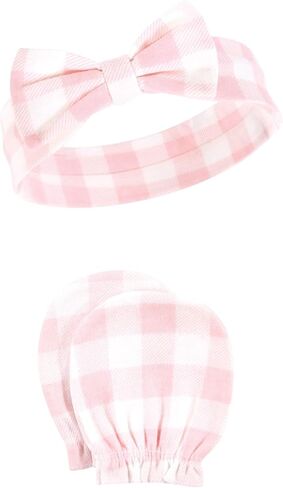Hudson Baby Baby Girls' Cotton Headband and Scratch Mitten Set in Saudi Arabia