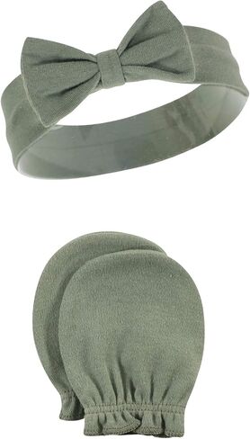 Hudson Baby Baby Girls' Cotton Headband and Scratch Mitten Set in Saudi Arabia