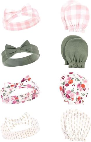 Hudson Baby Baby Girls' Cotton Headband and Scratch Mitten Set in Saudi Arabia
