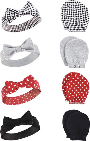 Hudson Baby Baby Girls' Cotton Headband and Scratch Mitten Set in Saudi Arabia