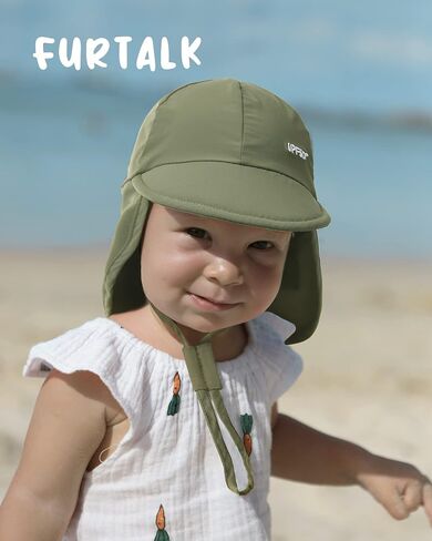 FURTALK Baby Sun Hat UPF 50+ Adjustable Baby Boys Girls Quick Drying Summer Beach Hat with Neck Flap for Traveling Swim Hat in Saudi Arabia