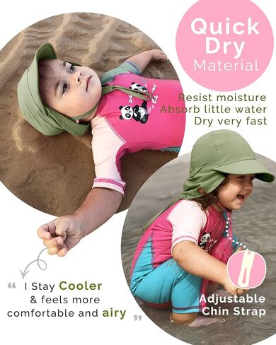 FURTALK Baby Sun Hat UPF 50+ Adjustable Baby Boys Girls Quick Drying Summer Beach Hat with Neck Flap for Traveling Swim Hat in Saudi Arabia