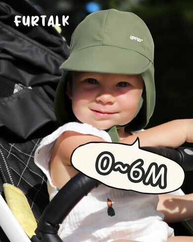 FURTALK Baby Sun Hat UPF 50+ Adjustable Baby Boys Girls Quick Drying Summer Beach Hat with Neck Flap for Traveling Swim Hat in Saudi Arabia