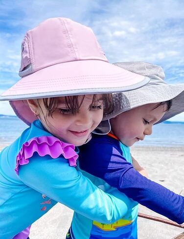 Camptrace Toddler Kids Sun Hat UPF 50+ with Neck Flap Ponytail Hole | 100% Quick-Dry Nylon, Wide Shield Blocks 99% UV, Cooling Mesh Vents, Adjustable Chin Strap, Packable for Swim Trips in Saudi Arabia
