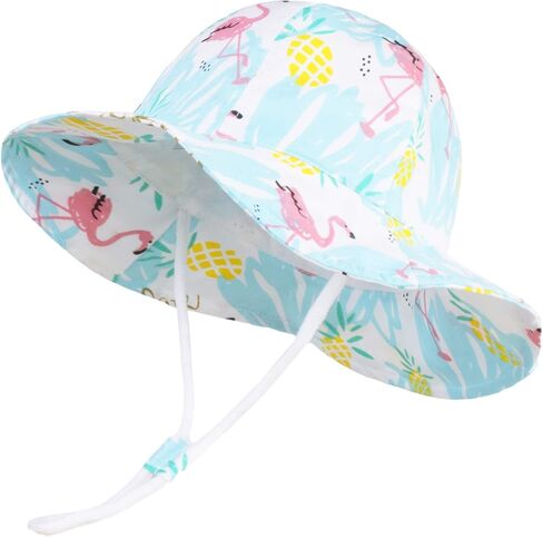LANGZHEN UPF Beach Sun Protection Hat for Baby Girls Adjustable Toddler Kids Hat Wide Brim Summer Play Hat with Chin Strap in Saudi Arabia