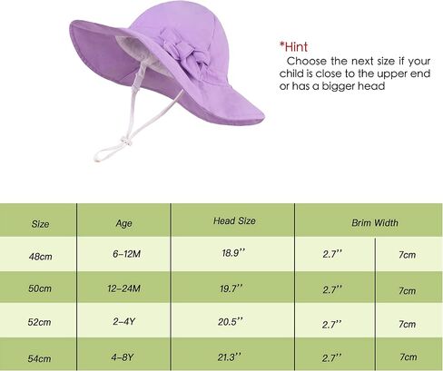 LANGZHEN UPF Beach Sun Protection Hat for Baby Girls Adjustable Toddler Kids Hat Wide Brim Summer Play Hat with Chin Strap in Kuwait