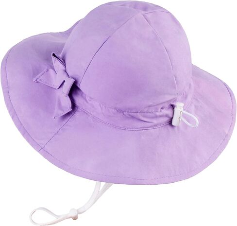 LANGZHEN UPF Beach Sun Protection Hat for Baby Girls Adjustable Toddler Kids Hat Wide Brim Summer Play Hat with Chin Strap in Kuwait